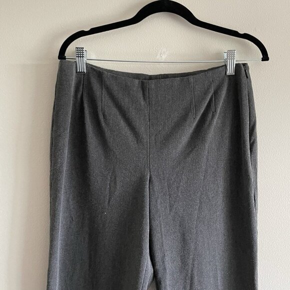 Talbots Women SZ 6 LONG Gray Flat Front Waistbandless Tapered Leg Dress Pants - Picture 3 of 8